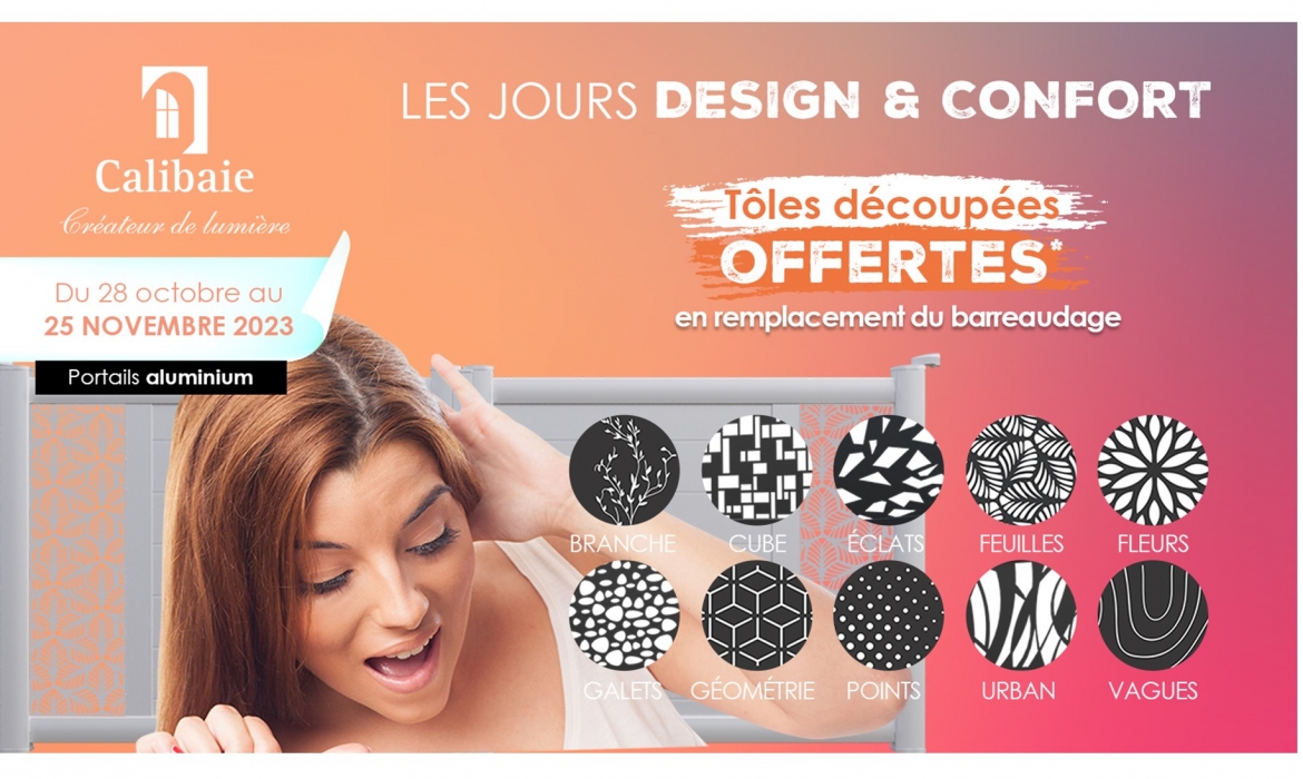 Les Jours Design et Confort Calibaie : Tôle découpée offerte  pour votre portail aluminium