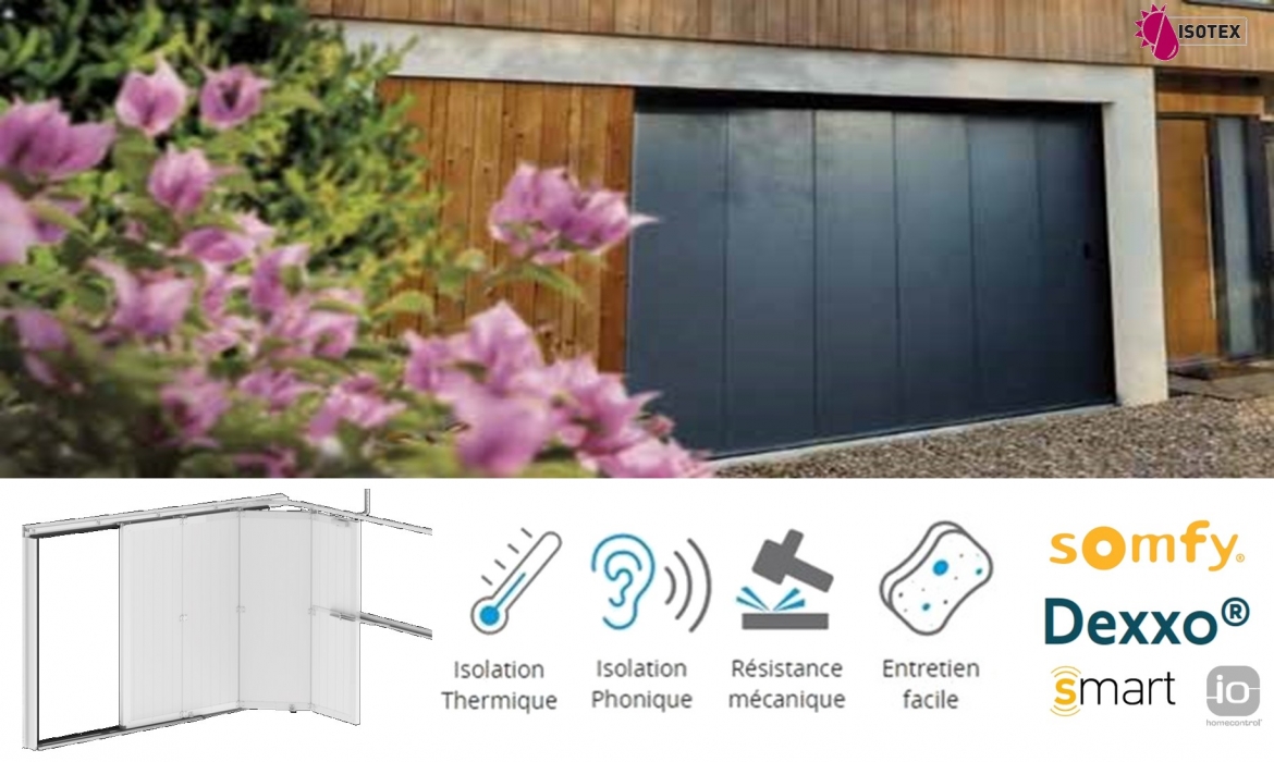 Confort et Sécurité : Portes de Garage Sectionnelles Latérales manuelles ou motorisées Somfy