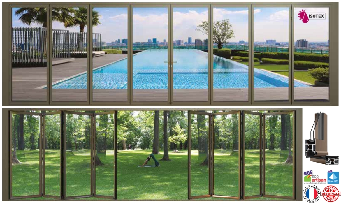 Porte aluminium repliable sur mesure – Design, performance et ouverture maximale
