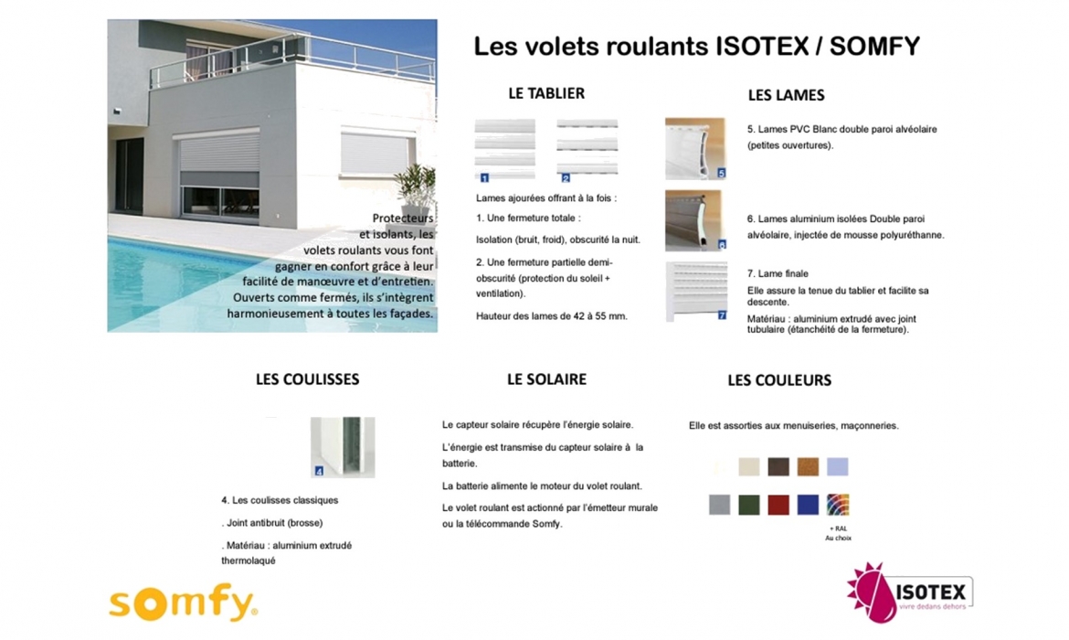 Isotex, Fabricant de Volets Roulants à Bourgoin-Jallieu vous fait profiter d'une Remise de 15% sur les Volets Roulants Solaires jusqu'au 31/10/2023