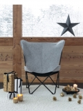 Fauteuil lounge Lafuma Mobilier Sphinx Soft - Coloris : toile gris nuée et Structure noir