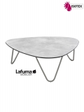 Table basse cocoon Lafuma Mobilier Allure - Plateau coloris ciment et Pieds coloris noir