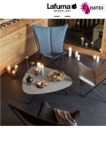 Table basse cocoon Lafuma Mobilier Gordes - Plateau coloris ciment et Pieds coloris titane