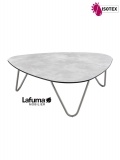 Table basse cocoon Lafuma Mobilier Gordes - Plateau coloris ciment et Pieds coloris titane