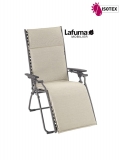 Bayanne fauteuil de relaxation Lafuma Mobilier Gordes Hedona - Toile coloris latte et Structure coloris titane