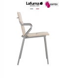 Fauteuil repas Lafuma Mobilier Ancône Gordes Hedona - Coloris : toile latte et tube titane