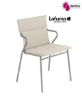 Fauteuil repas Lafuma Mobilier Ancône Gordes Hedona - Coloris : toile latte et tube titane