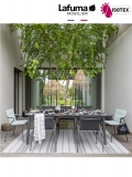 Table repas Lafuma Mobilier Ancône Opale - Plateau coloris ciment et Pieds coloris kaolin