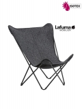 Fauteuil lounge Lafuma Mobilier Sphinx Soft - Coloris : toile gris nuée et Structure noir