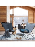 Fauteuil lounge Lafuma Mobilier Sphinx Soft - Coloris : toile gris nuée et Structure noir