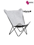 Fauteuil lounge Lafuma Mobilier Sphinx Soft - Coloris : toile gris plume et tube noir