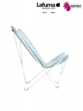 Fauteuil lounge Lafuma Mobilier Sphinx Opale Hedona - Coloris : toile bleu céladon et Structure kaolin