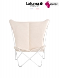 Fauteuil lounge Lafuma Mobilier Sphinx Opale Hedona - Coloris : toile beige argile et Structure kaolin