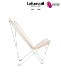 Fauteuil lounge Lafuma Mobilier Sphinx Opale Hedona - Coloris : toile beige argile et Structure kaolin
