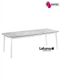 Table repas Lafuma Mobilier Ancône Opale - Plateau coloris ciment et Pieds coloris kaolin