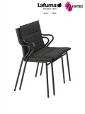 Fauteuil repas Lafuma Mobilier Ancône Allure Sunbrella® - Coloris : toile noir ébène et tube noir