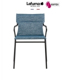 Fauteuil repas Lafuma Mobilier Ancône Allure Sunbrella® - Coloris : toile bleu cobalt et tube noir