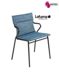 Fauteuil repas Lafuma Mobilier Ancône Allure Sunbrella® - Coloris : toile bleu cobalt et tube noir
