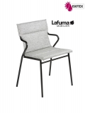 Fauteuil repas Lafuma Mobilier Ancône Allure Sunbrella® - Coloris : toile gris granite et tube noir