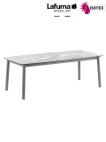 Table repas extensible Lafuma Mobilier Ancône Gordes - Plateau coloris ciment et Pieds coloris titane