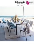 Table repas extensible Lafuma Mobilier Ancône Gordes - Plateau coloris ciment et Pieds coloris titane
