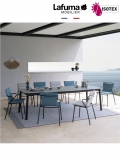 Table repas extensible Lafuma Mobilier Ancône Gordes - Plateau coloris ciment et Pieds coloris titane