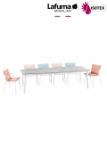 Table repas extensible Lafuma Mobilier Ancône Opale - Plateau coloris ciment et Pieds coloris kaolin