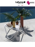 Table basse perforée Lafuma Mobilier Vogue Opale - Plateau coloris kaolin et Pieds coloris kaolin