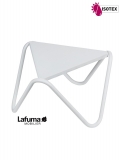 Table basse perforée Lafuma Mobilier Vogue Opale - Plateau coloris kaolin et Pieds coloris kaolin