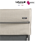 Lounger terrasse et bord de piscine Lafuma Mobilier Ancône Gordes Hedona - Toile coloris latte et tube coloris titane