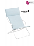 Lounger terrasse et bord de piscine Lafuma Mobilier Ancône Opale Hedona - Toile coloris bleu céladon et tube coloris kaolin