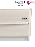 Lounger terrasse et bord de piscine Lafuma Mobilier Ancône Opale Hedona - Toile coloris beige argile et tube coloris kaolin