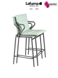 Fauteuil repas Middle Lafuma Mobilier Ancône Gordes Hedona - Coloris : toile jade et tube titane