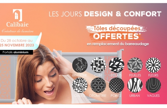 Les Jours Design et Confort Calibaie : Tôle découpée offerte  pour votre portail aluminium