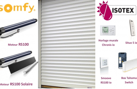 Isotex, fabricant de volets roulants près de Bourgoin Jallieu en Isère vous propose la motorisation solaire Somfy.