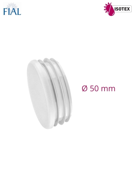 Bouchon de barre de charge acier Ø 50 mm store Tahiti – Fidji – Lugano – Solarial – Coloris : Blanc RAL 9010 – Réf. FIAL : 00894