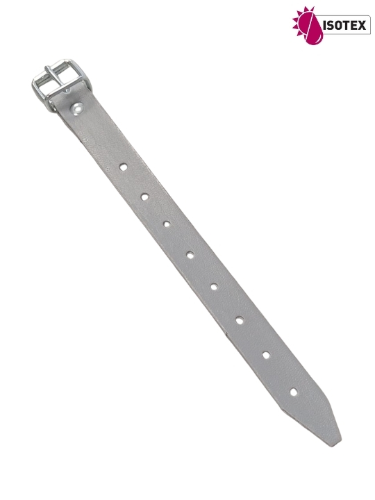 Courroie PVC avec boucle métal - Coloris Gris - Long : 25 cm - Larg : 20 mm