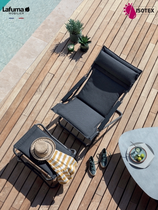 Transat Lafuma Mobilier Bayanne Hedona - Coloris Bleu Céladon/Kaolin