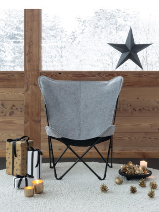 Fauteuil lounge Lafuma Mobilier Sphinx Soft - Coloris : toile gris nuée et Structure noir