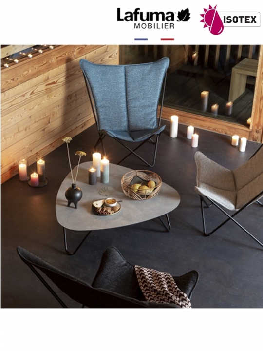 Table Basse Lafuma Mobilier Cocoon - Coloris Ciment/Noir