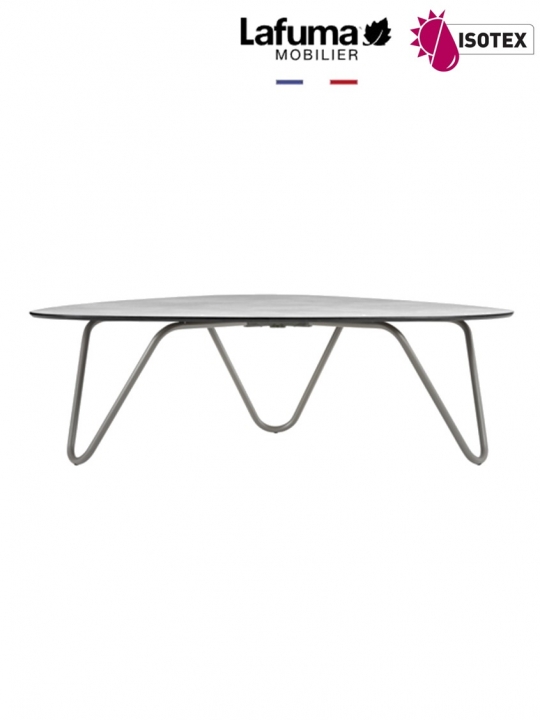 Table basse cocoon Lafuma Mobilier Gordes - Plateau coloris ciment et Pieds coloris titane