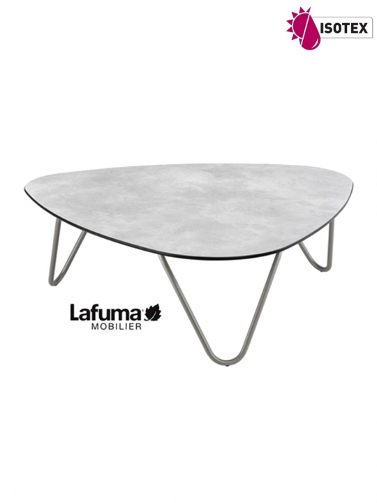 Table basse cocoon Lafuma Mobilier Gordes - Plateau coloris ciment et Pieds coloris titane
