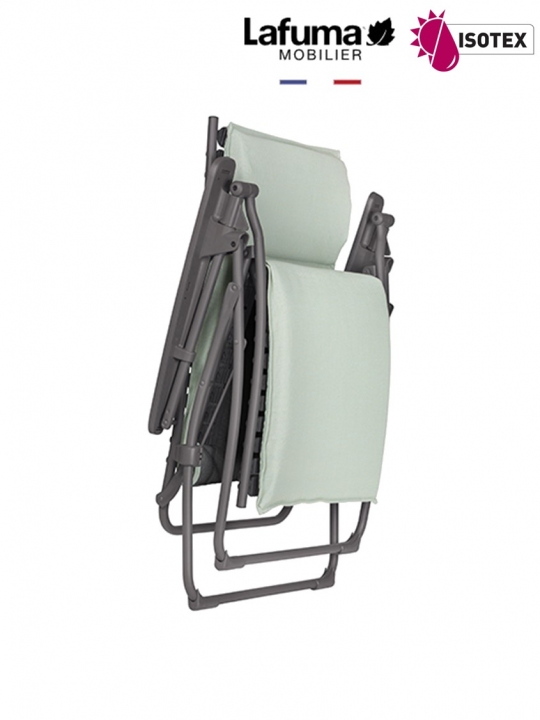 Bayanne fauteuil de relaxation Lafuma Mobilier Gordes Hedona - Toile coloris jade et Structure coloris titane