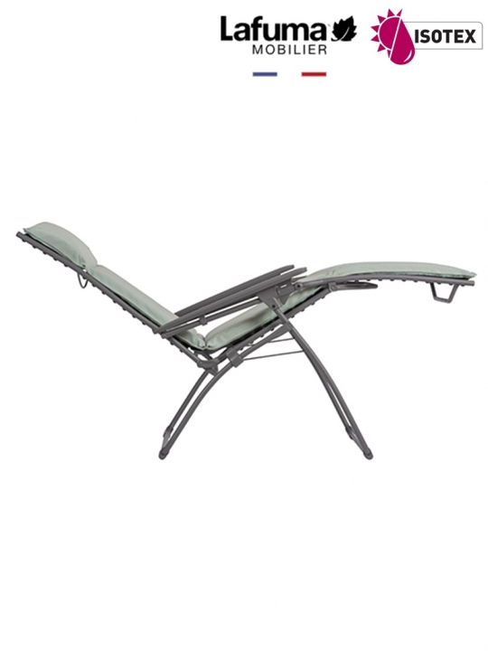 Bayanne fauteuil de relaxation Lafuma Mobilier Gordes Hedona - Toile coloris jade et Structure coloris titane