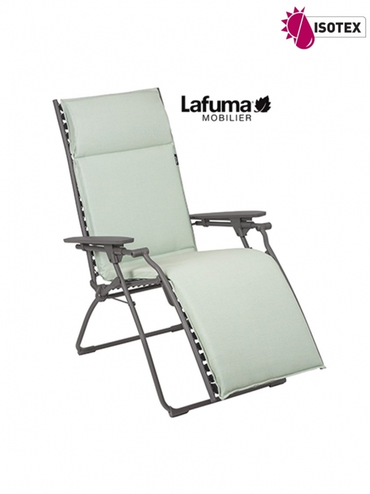 Bayanne fauteuil de relaxation Lafuma Mobilier Gordes Hedona - Toile coloris jade et Structure coloris titane