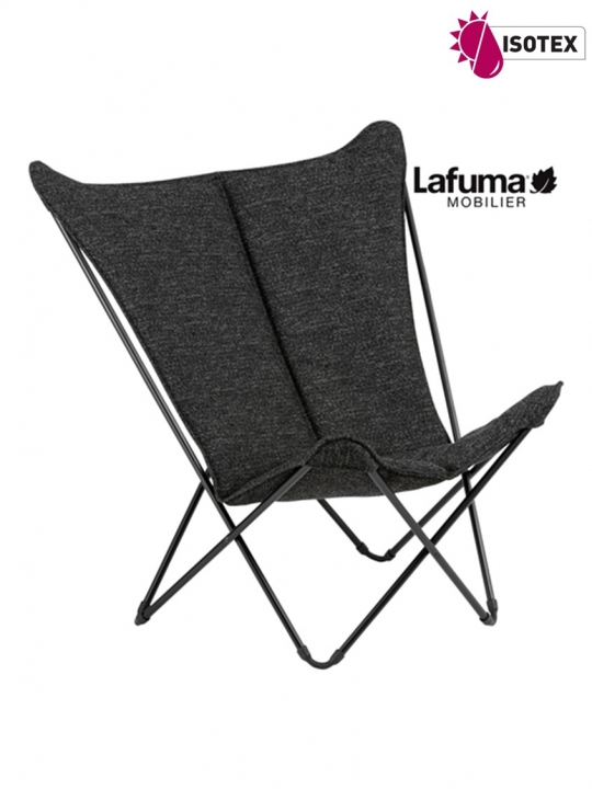 Fauteuil lounge Lafuma Mobilier Sphinx Allure Sunbrella®  - Toile coloris noir ébène et Structure coloris noir