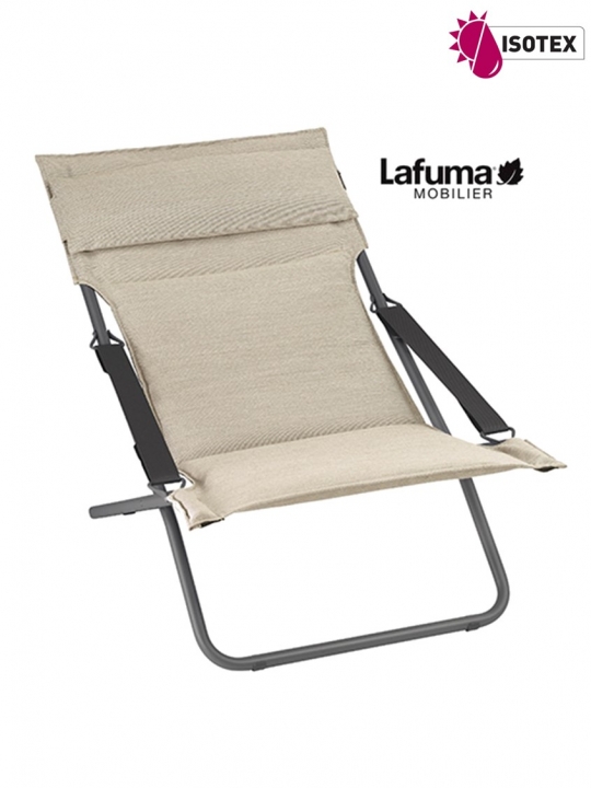 Transat Lafuma Mobilier Bayanne Hedona - Coloris Latte/Titane