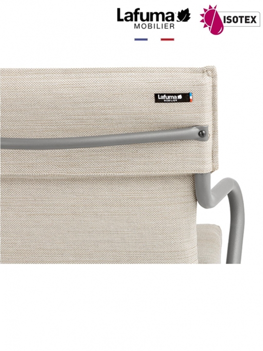 Fauteuil repas Lafuma Mobilier Ancône Gordes Hedona - Coloris : toile latte et tube titane