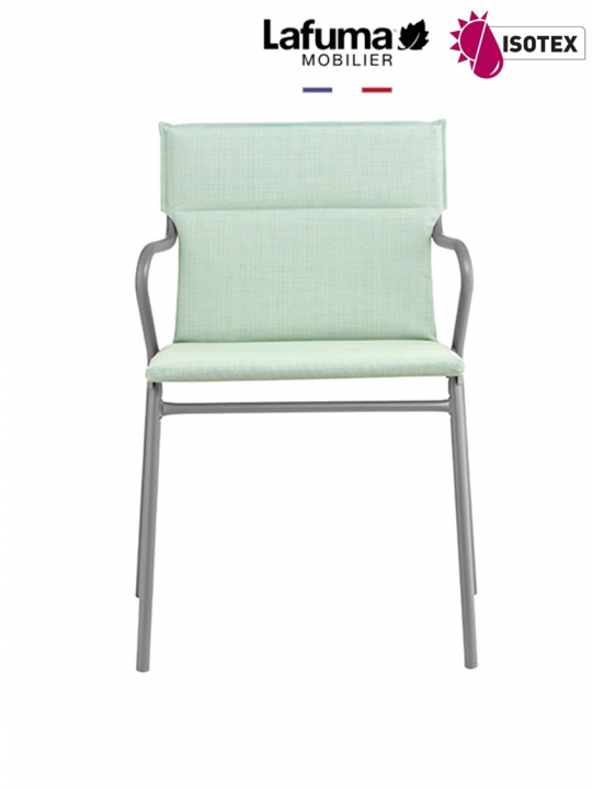 Fauteuil Repas Lafuma Mobilier Ancône Hedona - Coloris Vert Jade/Titane