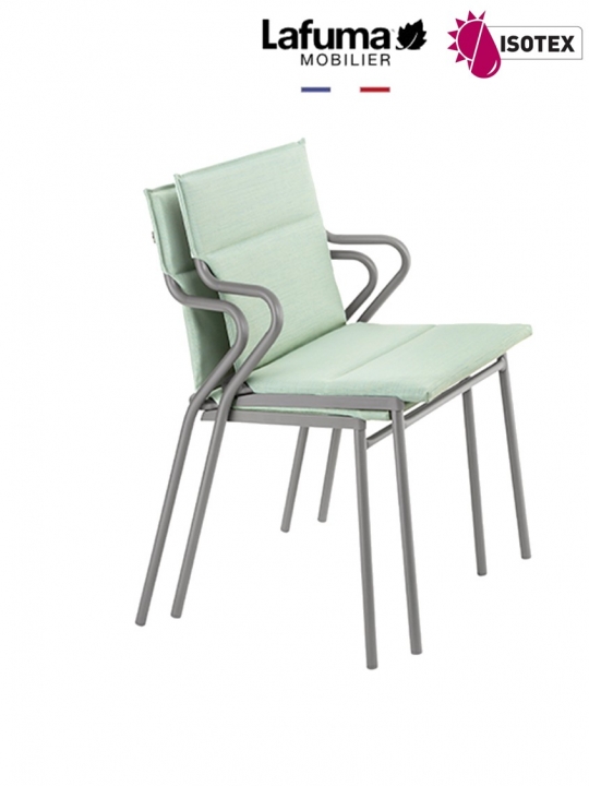 Fauteuil Repas Lafuma Mobilier Ancône Hedona - Coloris Vert Jade/Titane